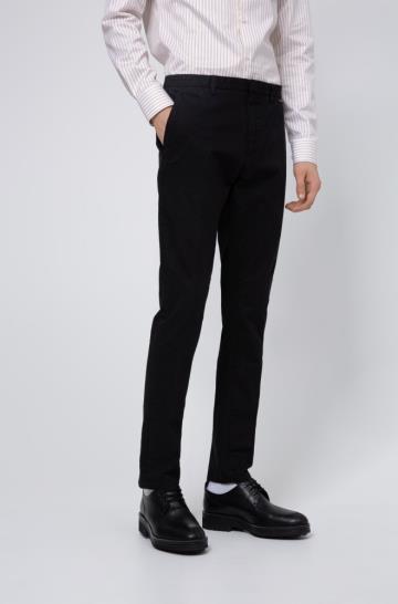 Spodnie HUGO Slim Fit Czarne Męskie (Pl92340)